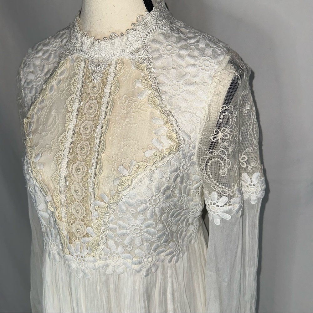 Free People Lou Lou Babydoll Dress White 6 Ethereal Fairy Wedding Whimsigoth - Picture 16 of 16
